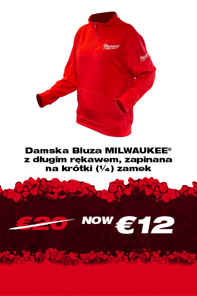 Damska Bluza MILWAUKEE® z długim rękawem, zapinana na krótki (¼) zamek